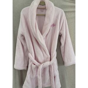 Victoria's Secret Pink Fleece Embroidered Angel Robe XS/S Belt Retired